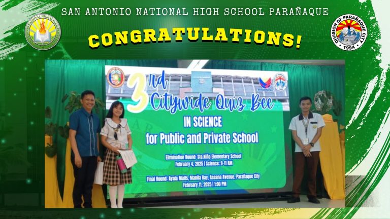 Top 4 Finishers – 3rd Citywide Science Quiz Bee